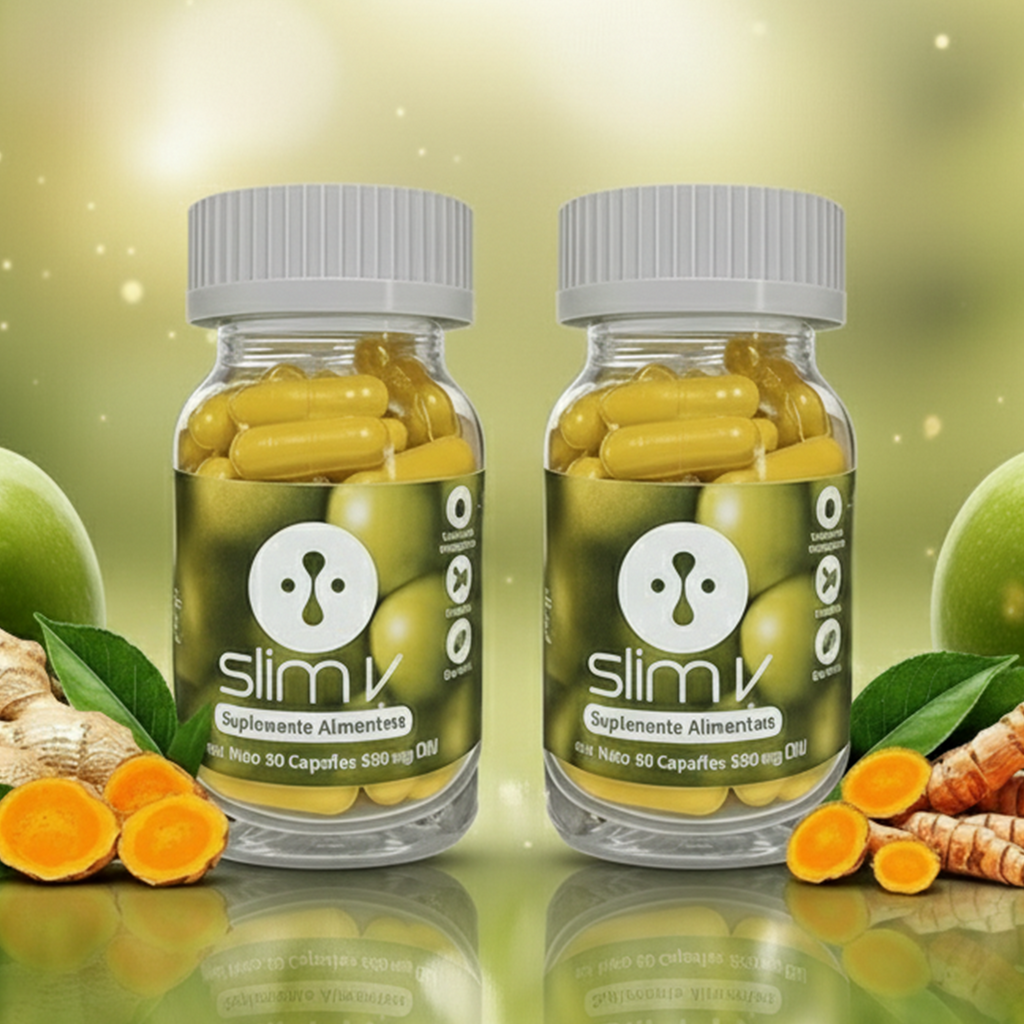 Slim-V 2x Frascos – Cápsulas de vinagre de manzana, cúrcuma y jengibre